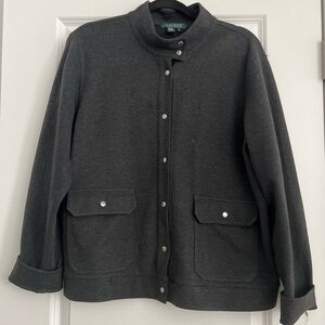 Lauren By Ralph Lauren Charcoal Cotton Jacket